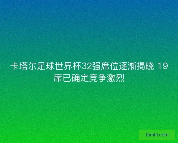 卡塔尔足球世界杯32强席位逐渐揭晓 19席已确定竞争激烈